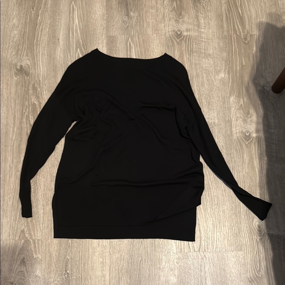 Worthington Black Boxy Long Sleeve Sweatshirt